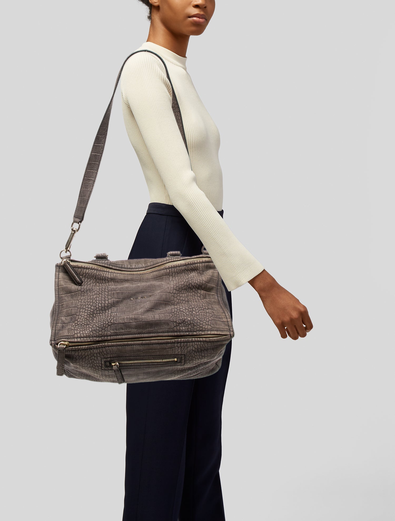 Givenchy Embossed Leather Top Handle Bag