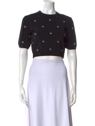 Givenchy Crew Neck Short Sleeve Crop Top