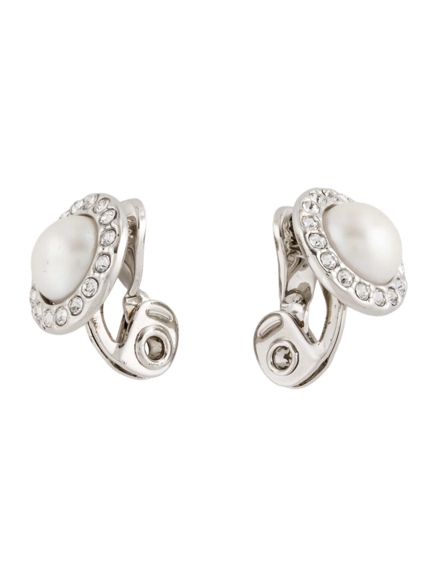 Givenchy Faux Pearl & Crystal Clip-On Earrings