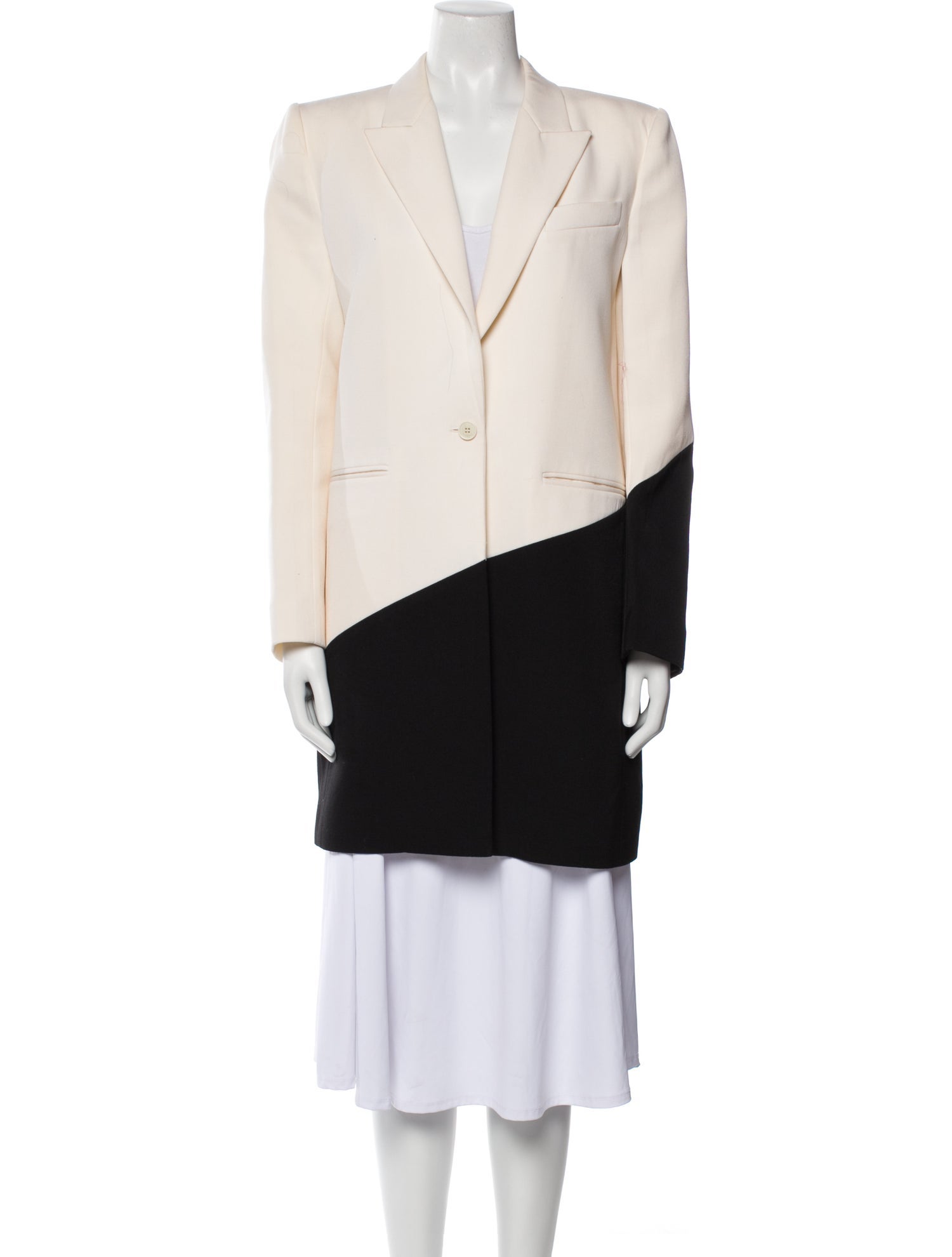 Givenchy Wool Colorblock Pattern Coat