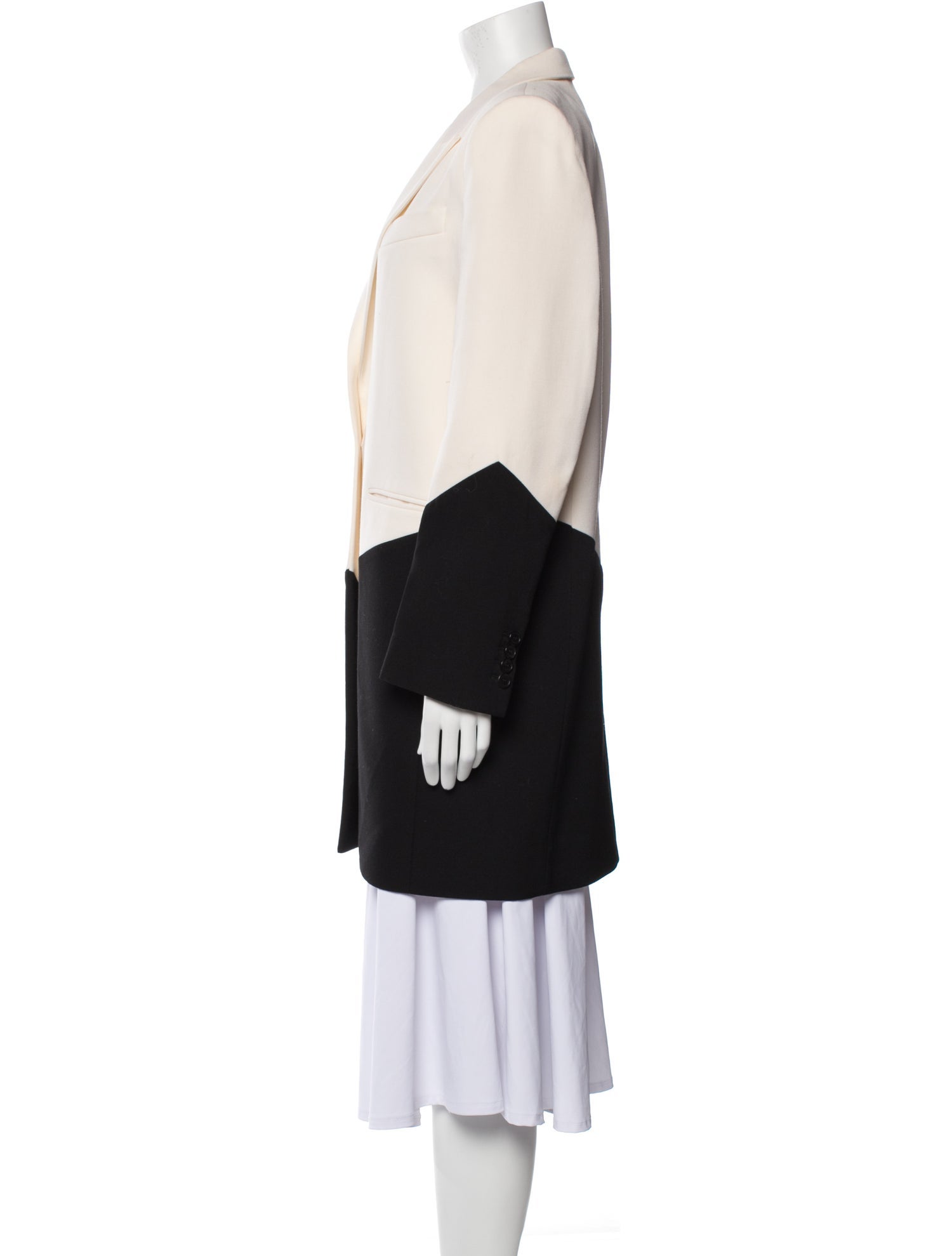 Givenchy Wool Colorblock Pattern Coat