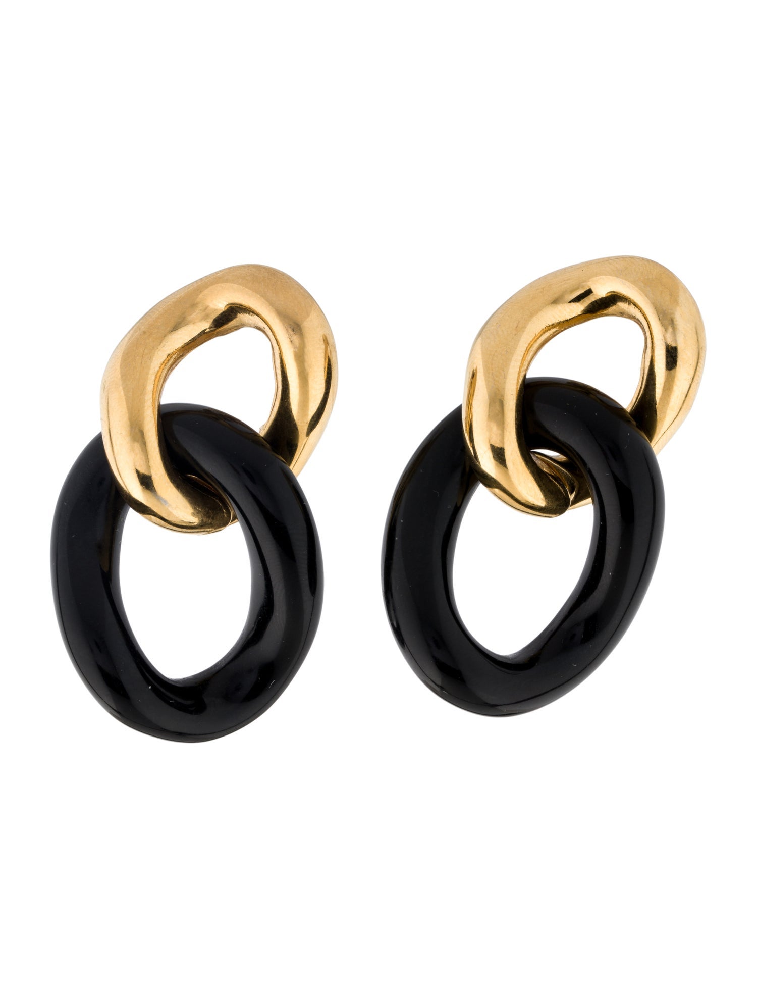 Givenchy Vintage Resin Link Clip-On Drop Earrings