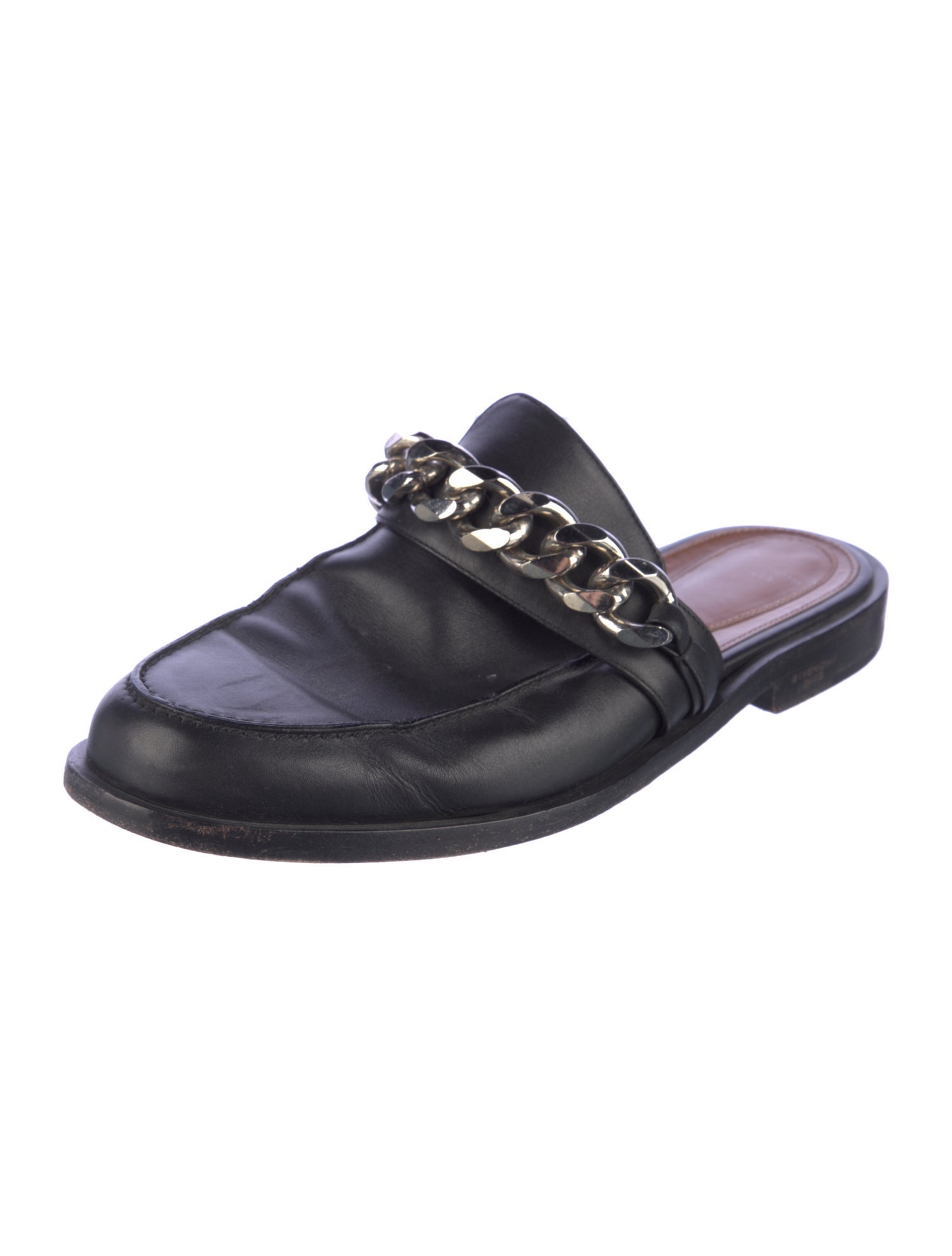 Givenchy Leather Chain-Link Accents Mules