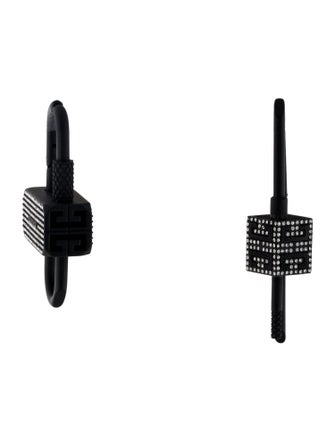 Givenchy Crystal Asymmetrical Padlock Drop Earrings