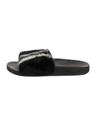 Givenchy Leather Animal Print Slides