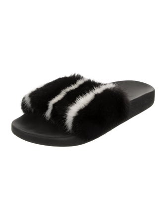 Givenchy Leather Animal Print Slides