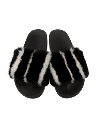 Givenchy Leather Animal Print Slides