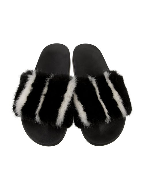 Givenchy Leather Animal Print Slides