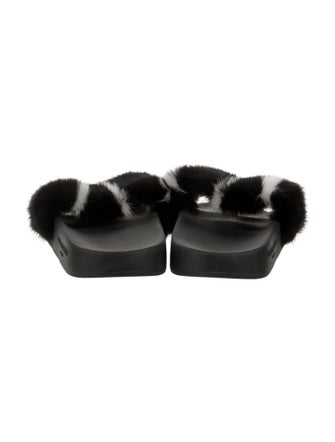 Givenchy Leather Animal Print Slides