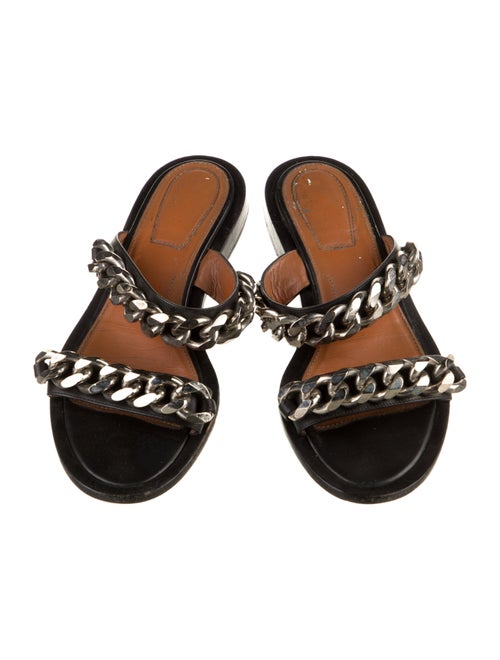 Givenchy Leather Chain-Link Accents Slides