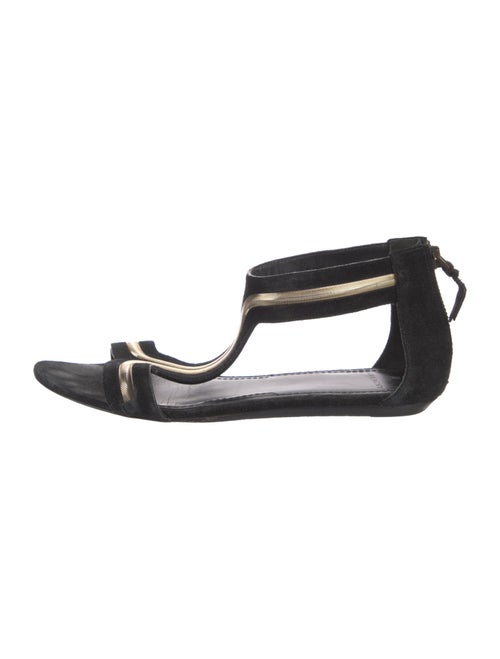 Givenchy Suede Animal Print T-Strap Sandals