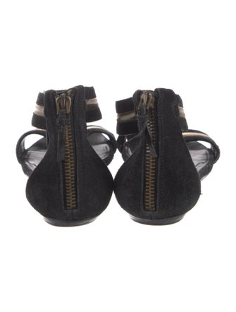 Givenchy Suede Animal Print T-Strap Sandals