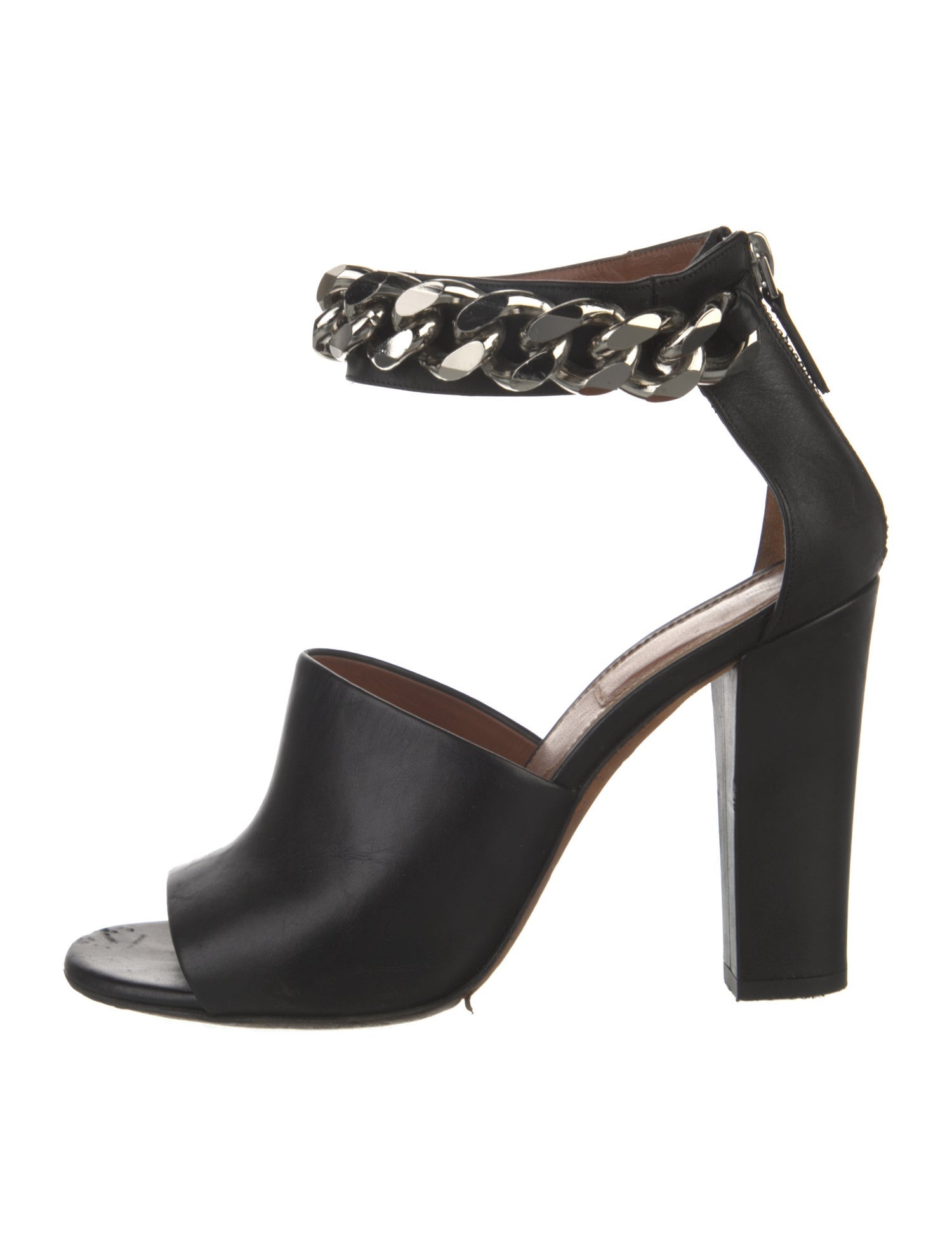 Givenchy Leather Chain-Link Accents Sandals