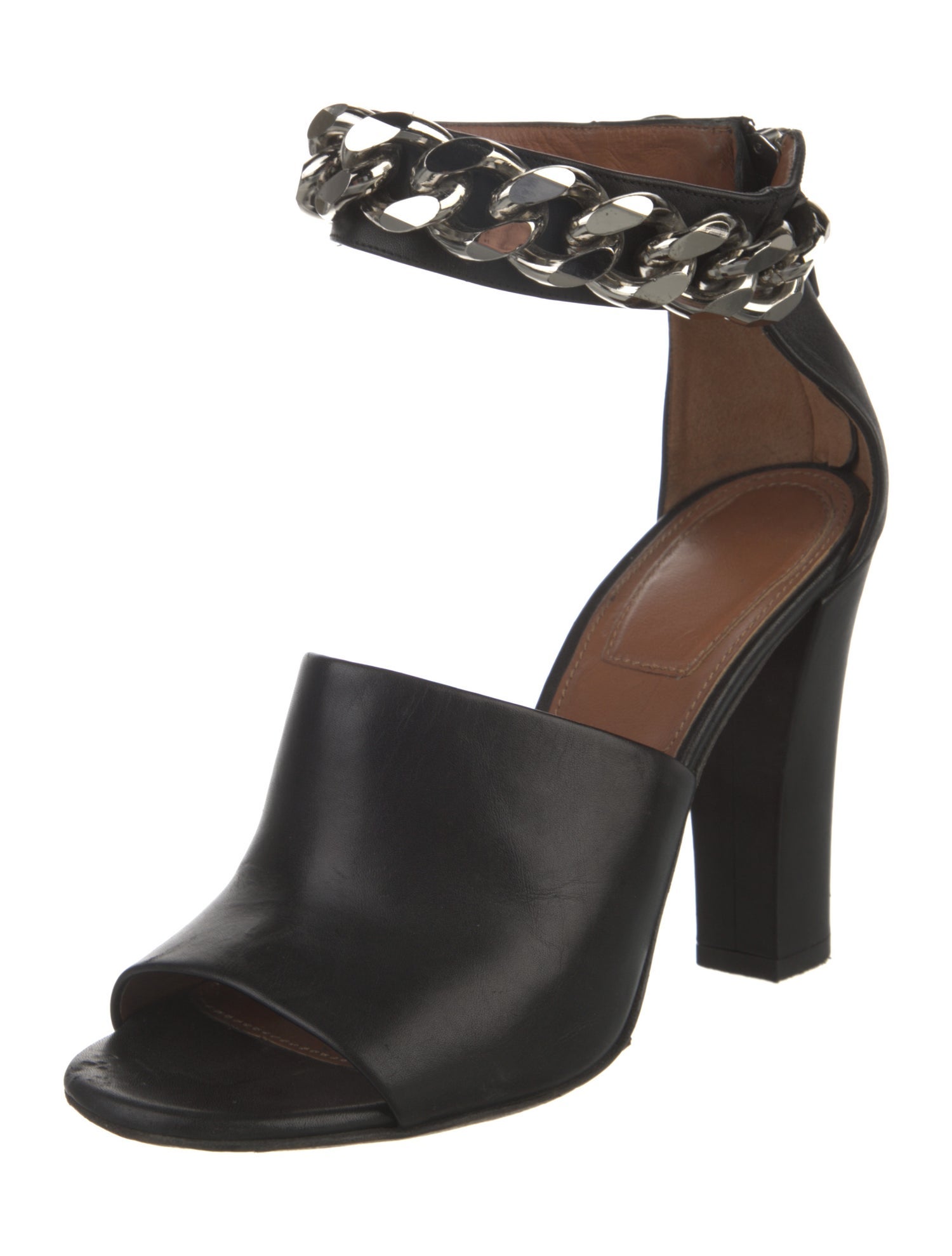 Givenchy Leather Chain-Link Accents Sandals