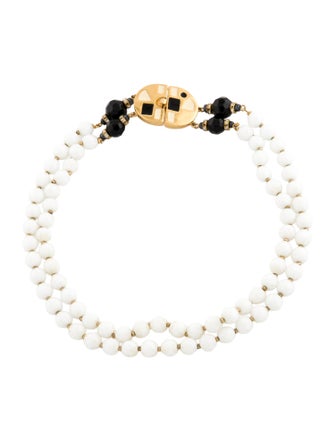 Givenchy Crystal & Bead, Enamel Choker Necklace