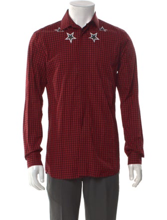 Givenchy Plaid Print Long Sleeve Western Shirt