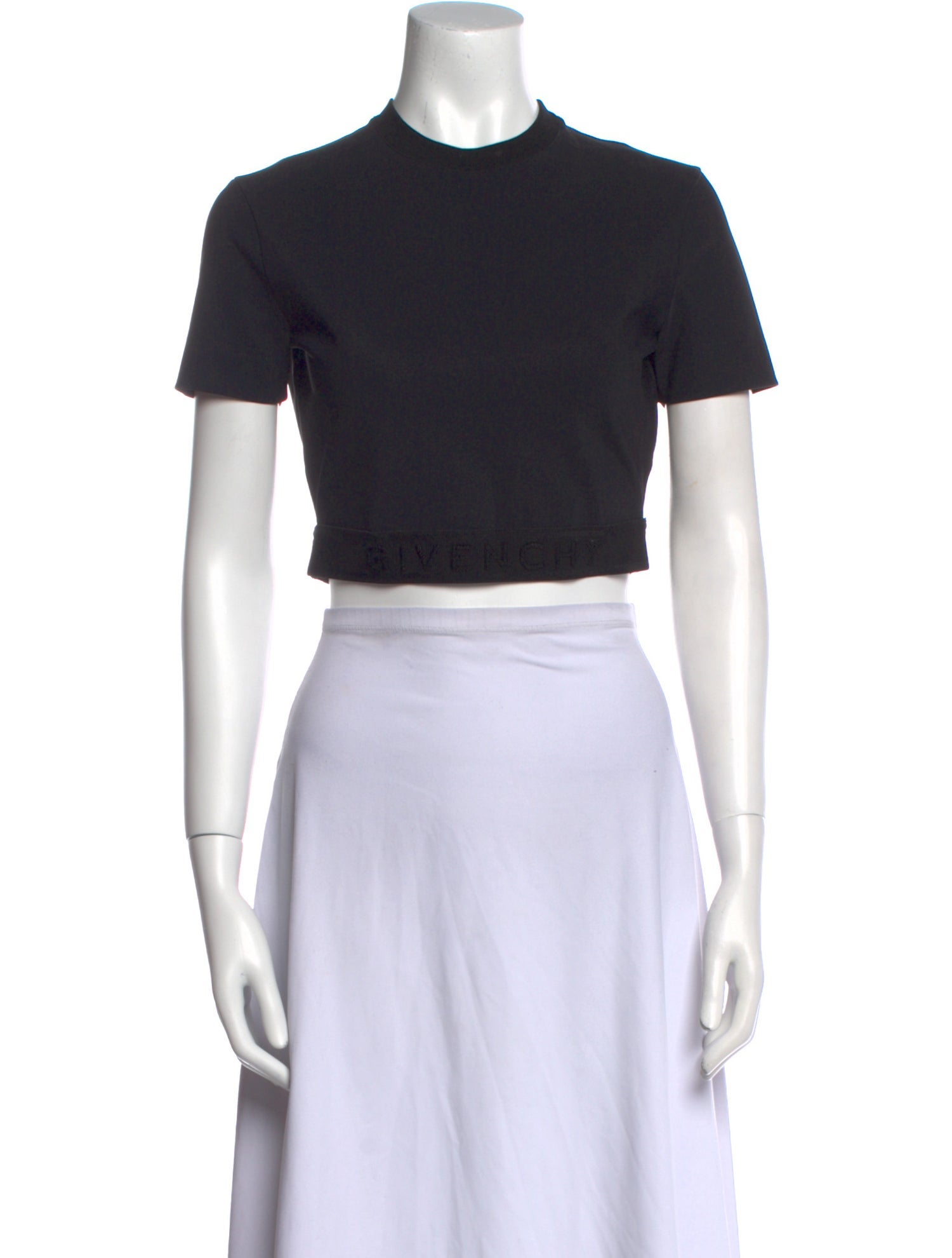 Givenchy Crew Neck Short Sleeve Crop Top