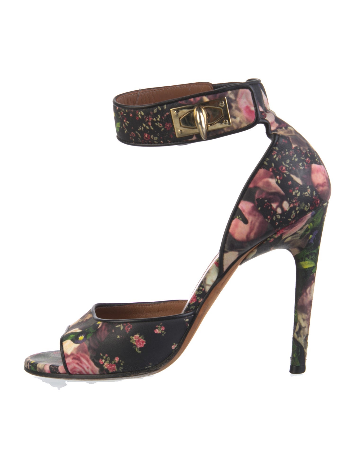 Givenchy Leather Floral Print Sandals