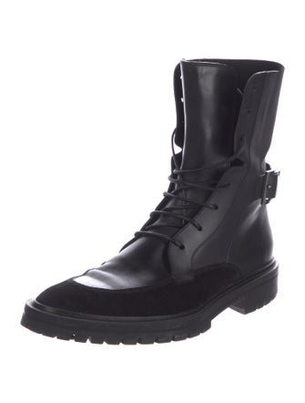 Givenchy Leather Colorblock Pattern Combat Boots