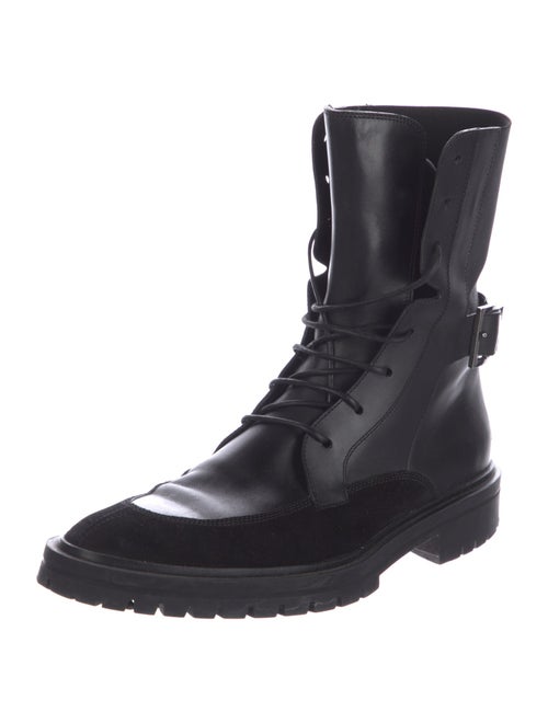 Givenchy Leather Colorblock Pattern Combat Boots