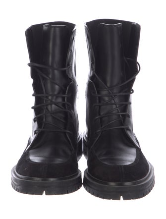 Givenchy Leather Colorblock Pattern Combat Boots