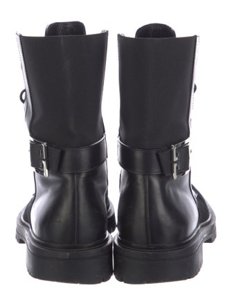 Givenchy Leather Colorblock Pattern Combat Boots