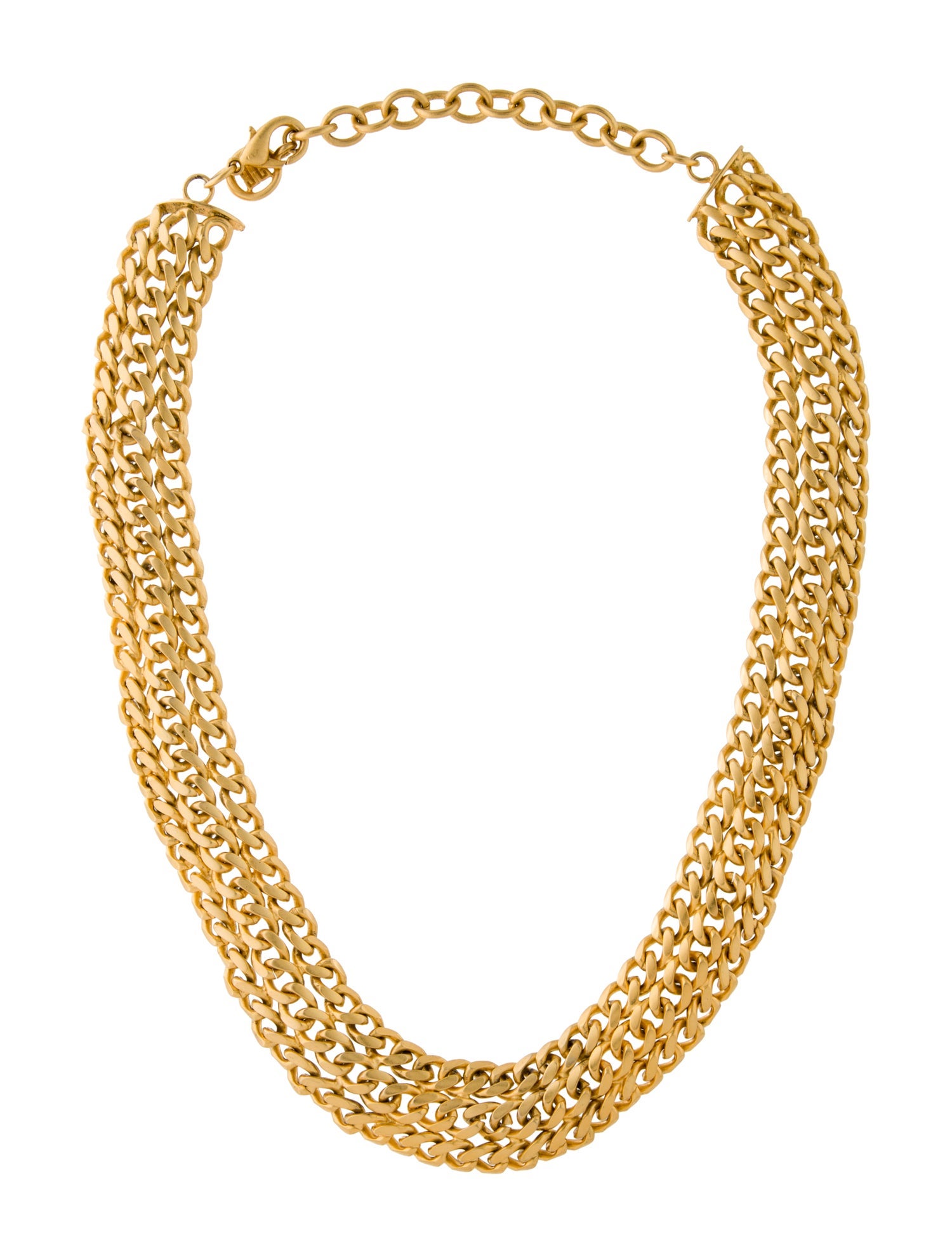 Givenchy Vintage Triple Row Chain Necklace