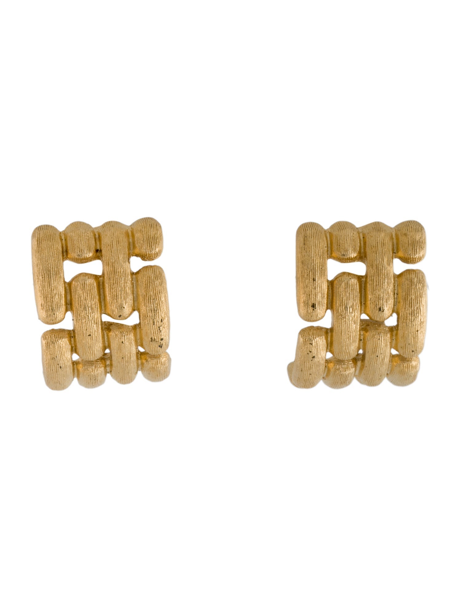 Givenchy Vintage Textured Clip On Earrings