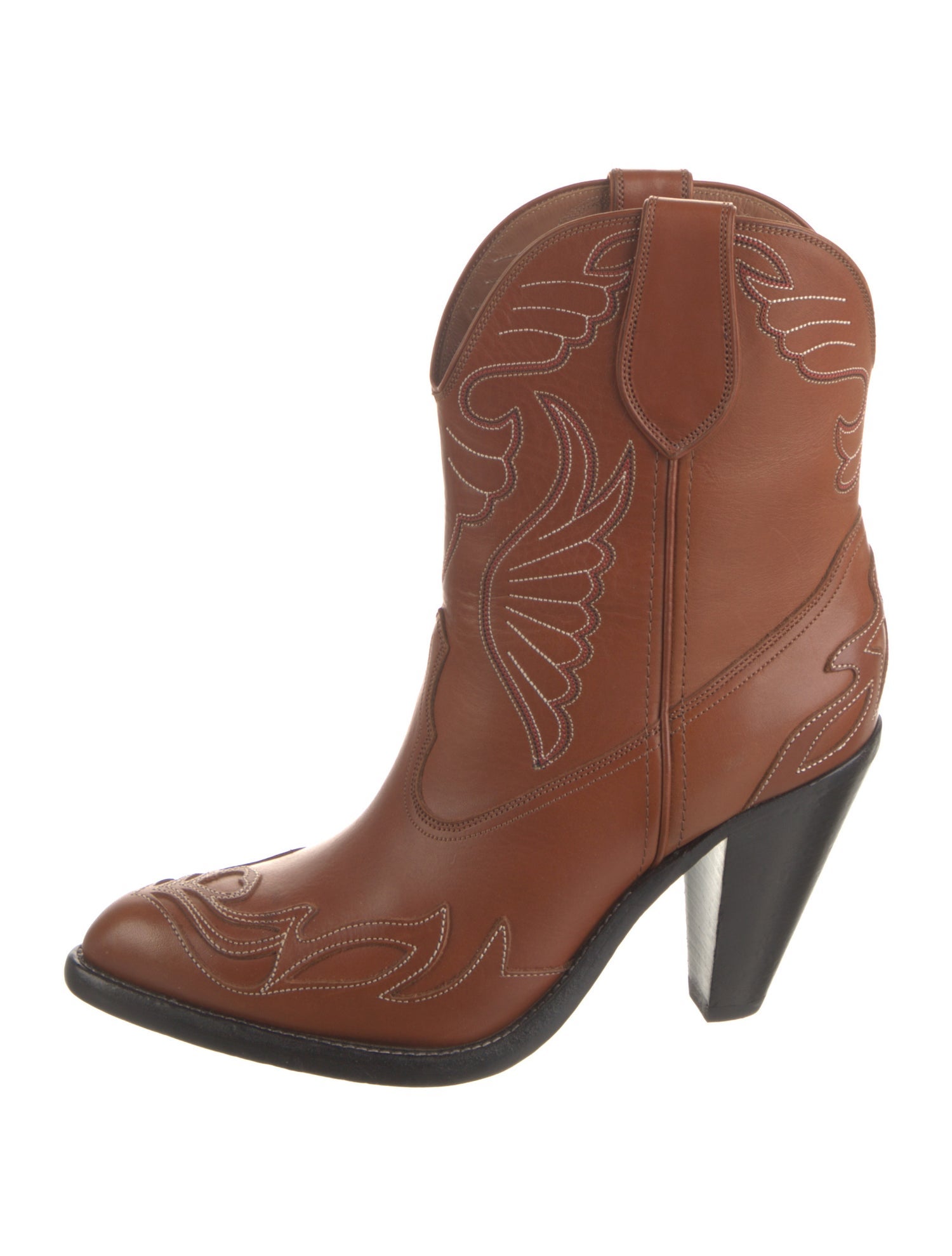 Givenchy Leather Embroidered Accent Western Boots