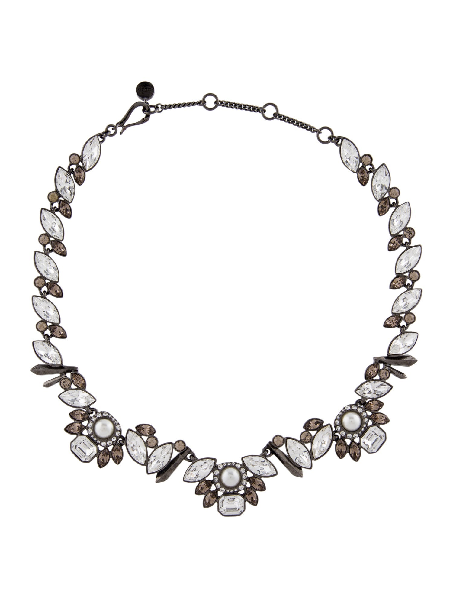 Givenchy Vintage Faux Pearl & Crystal Collar Necklace