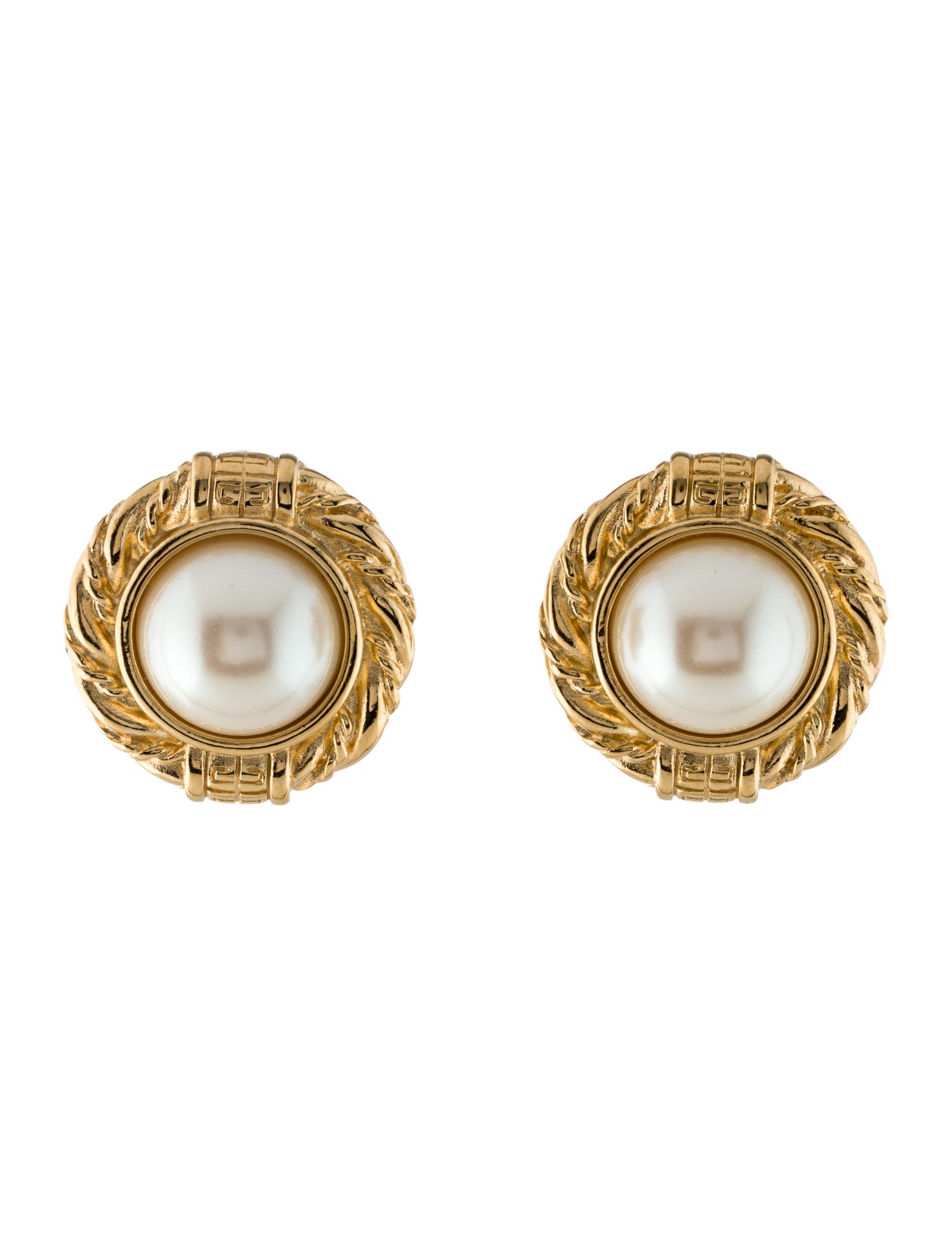 Givenchy Vintage Faux Pearl Clip-On Earrings