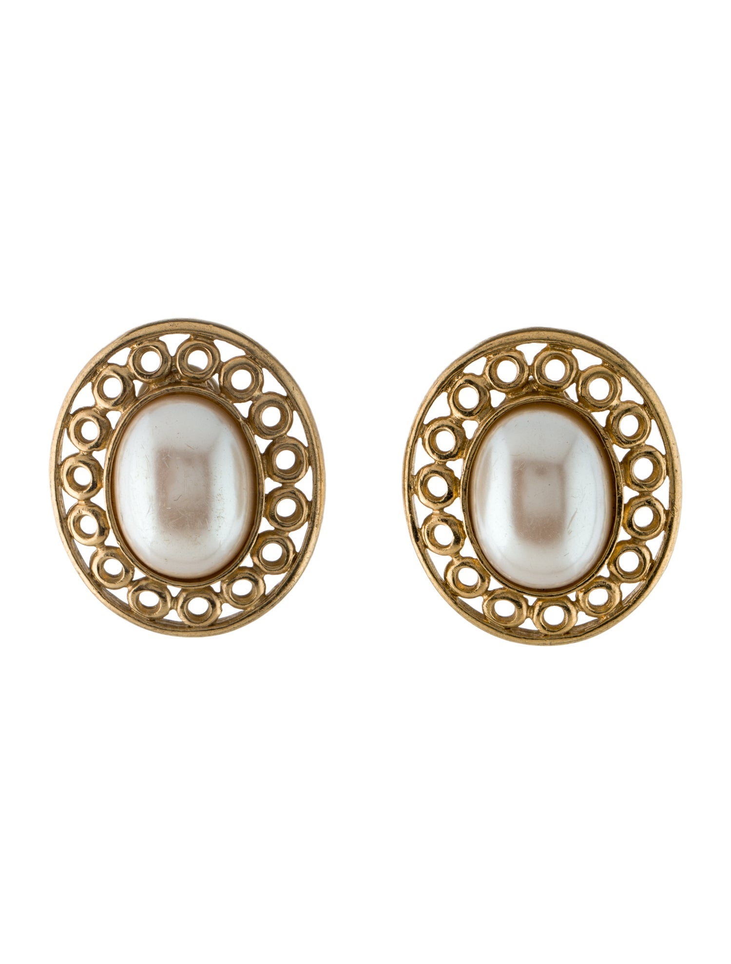 Givenchy Vintage Faux Pearl Clip-On Earrings