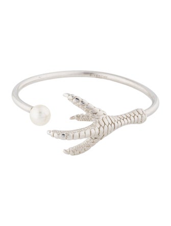 Givenchy Faux Pearl Rooster Leg Cuff Bracelet