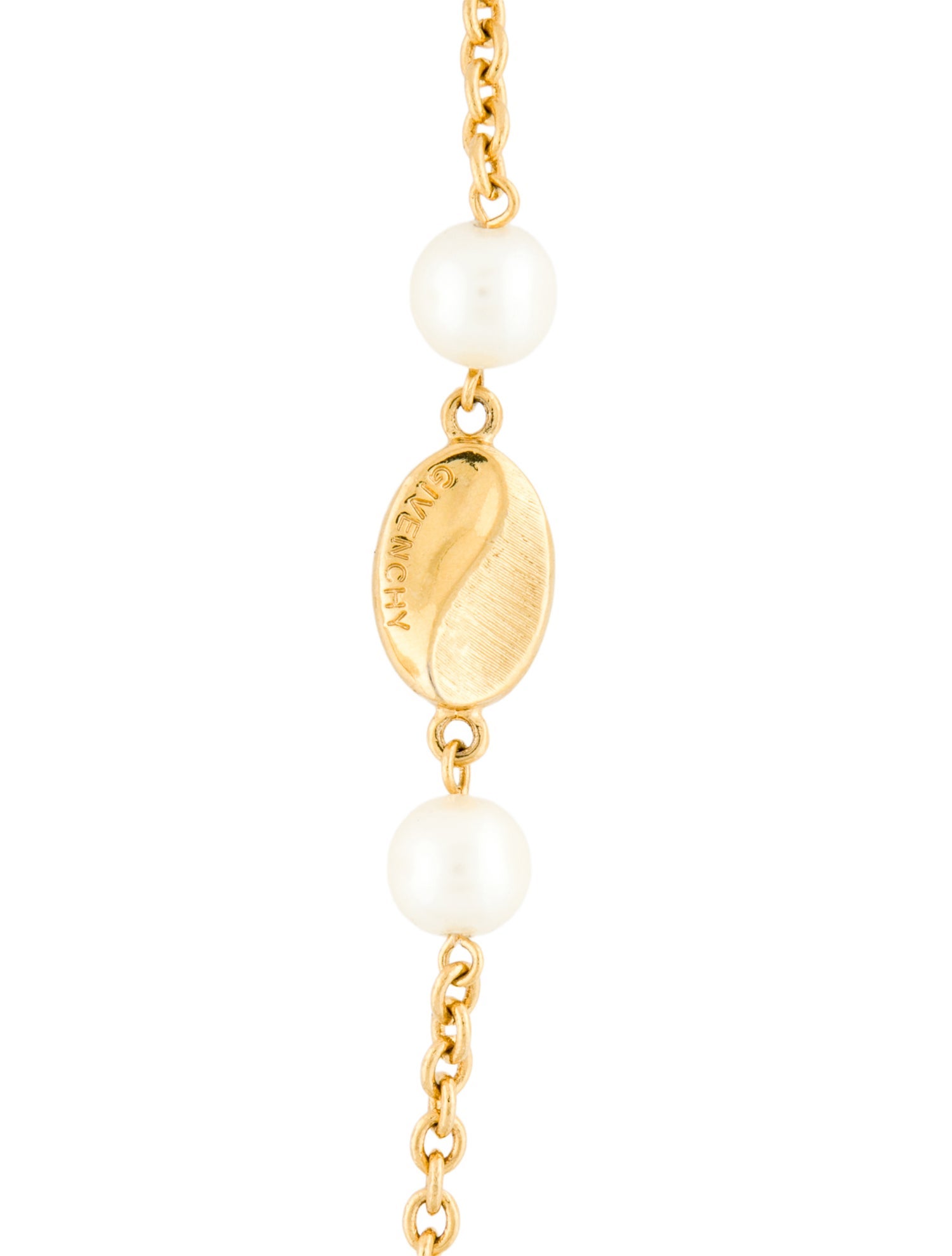 Givenchy Vintage Faux Pearl Station Necklace