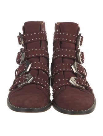 Givenchy Suede Studded Accents Combat Boots