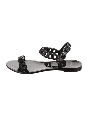 Givenchy Rubber Chain-Link Accents Gladiator Sandals