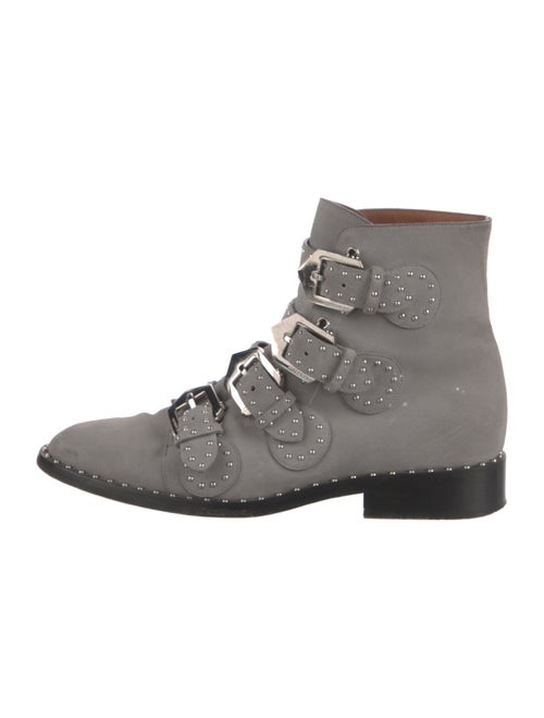 Givenchy Suede Colorblock Pattern Combat Boots