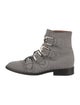 Givenchy Suede Colorblock Pattern Combat Boots