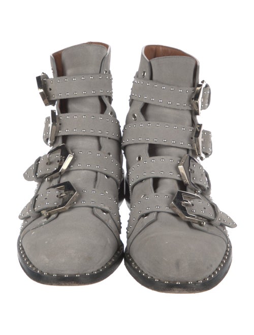 Givenchy Suede Colorblock Pattern Combat Boots