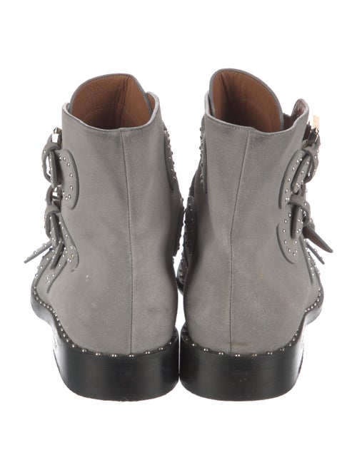 Givenchy Suede Colorblock Pattern Combat Boots