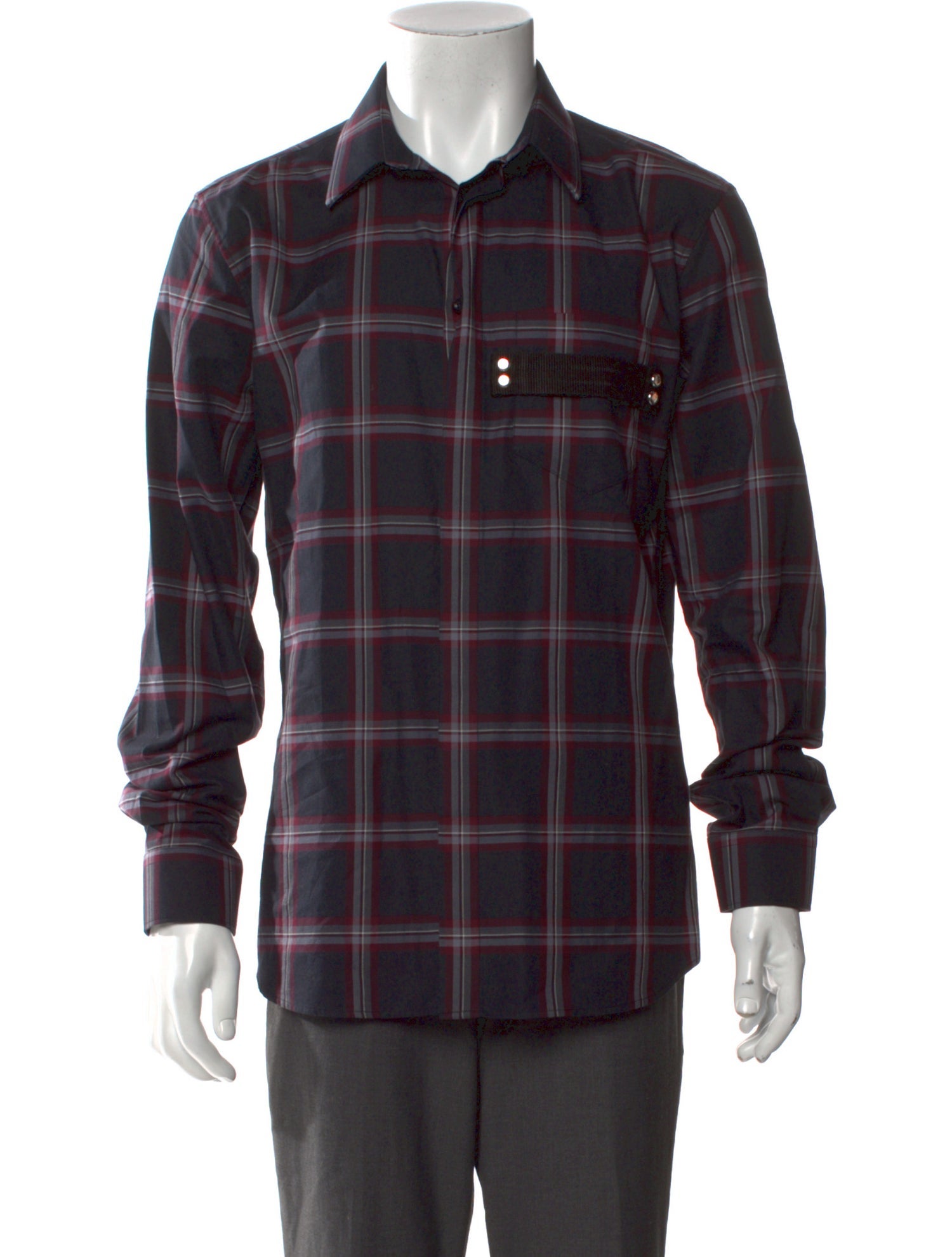 Givenchy Plaid Print Long Sleeve Shirt