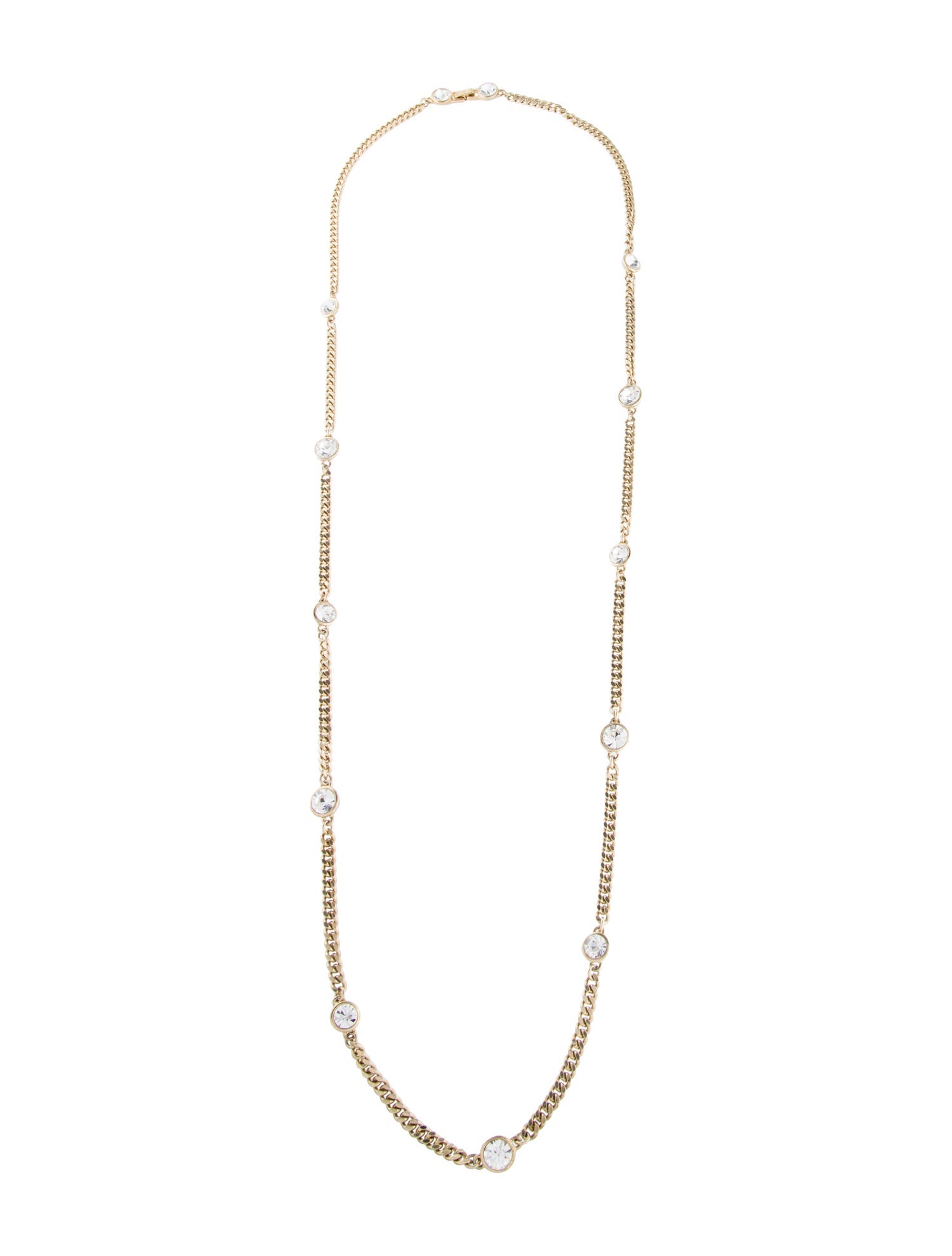 Givenchy Vintage Crystal Long Station Necklace