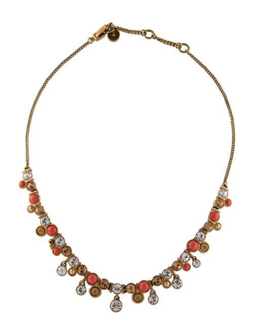 Givenchy Crystal,Resin & Wood Collar Necklace