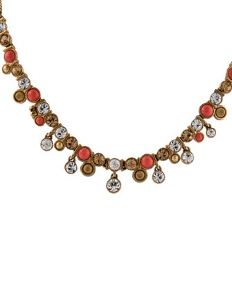 Givenchy Crystal,Resin & Wood Collar Necklace