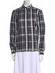 Givenchy Plaid Print Long Sleeve Button-Up Top