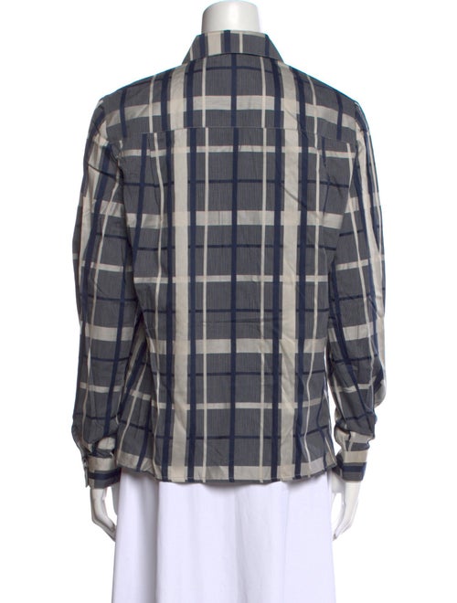 Givenchy Plaid Print Long Sleeve Button-Up Top