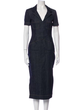 Givenchy V-Neck Midi Length Dress