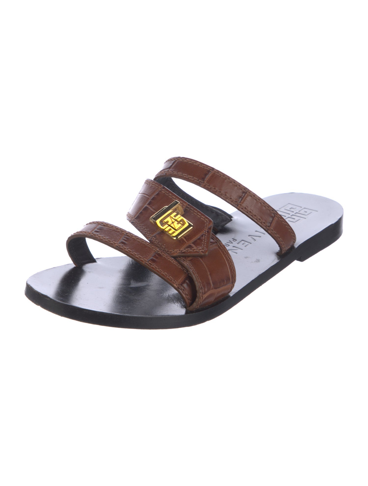 Givenchy Embossed Leather Slides