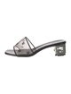 Givenchy Mesh Leather Trim Embellishment Slides