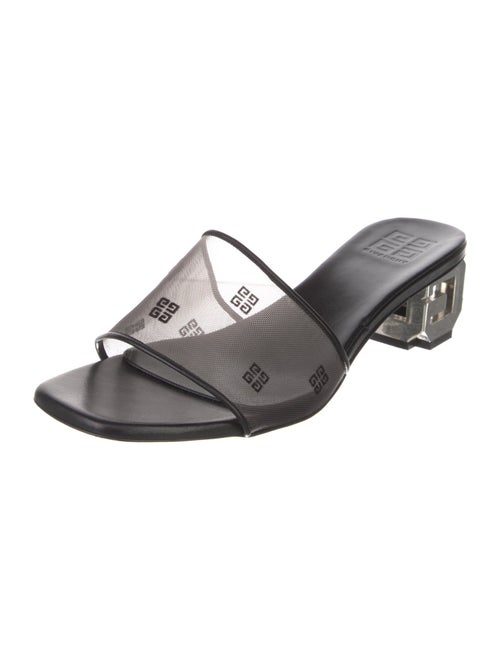 Givenchy Mesh Leather Trim Embellishment Slides